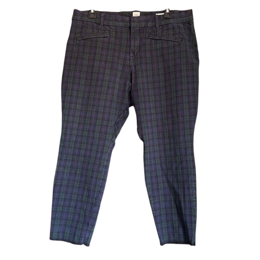 Gap Womens Signature Skinny Ankle Slim Pants Multicolor Plaid Mid‎ Rise 14